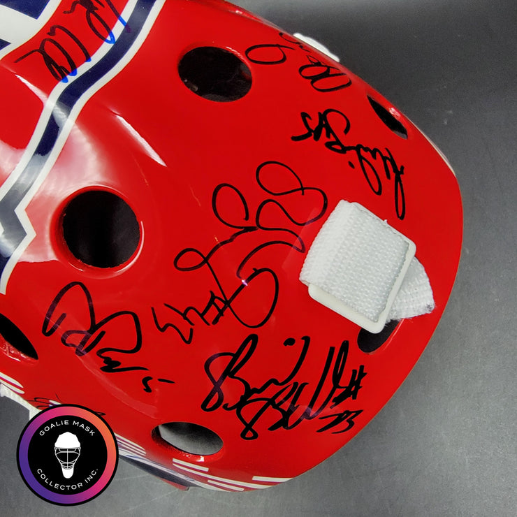 Patrick Roy Signed Goalie Mask Full Team Montreal Canadiens 1993 Stanley Cup Winning Team Autographed AS-03532
