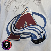 Patrick Roy 2001-2002 Colorado Avalanche Team-Signed Jersey CCM XL Autographed by Roy, Sakic, Forsberg, Blake, Hejduk AS-03522