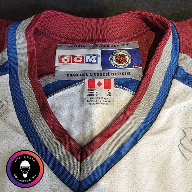 Patrick Roy 2001-2002 Colorado Avalanche Team-Signed Jersey CCM XL Autographed by Roy, Sakic, Forsberg, Blake, Hejduk AS-03522