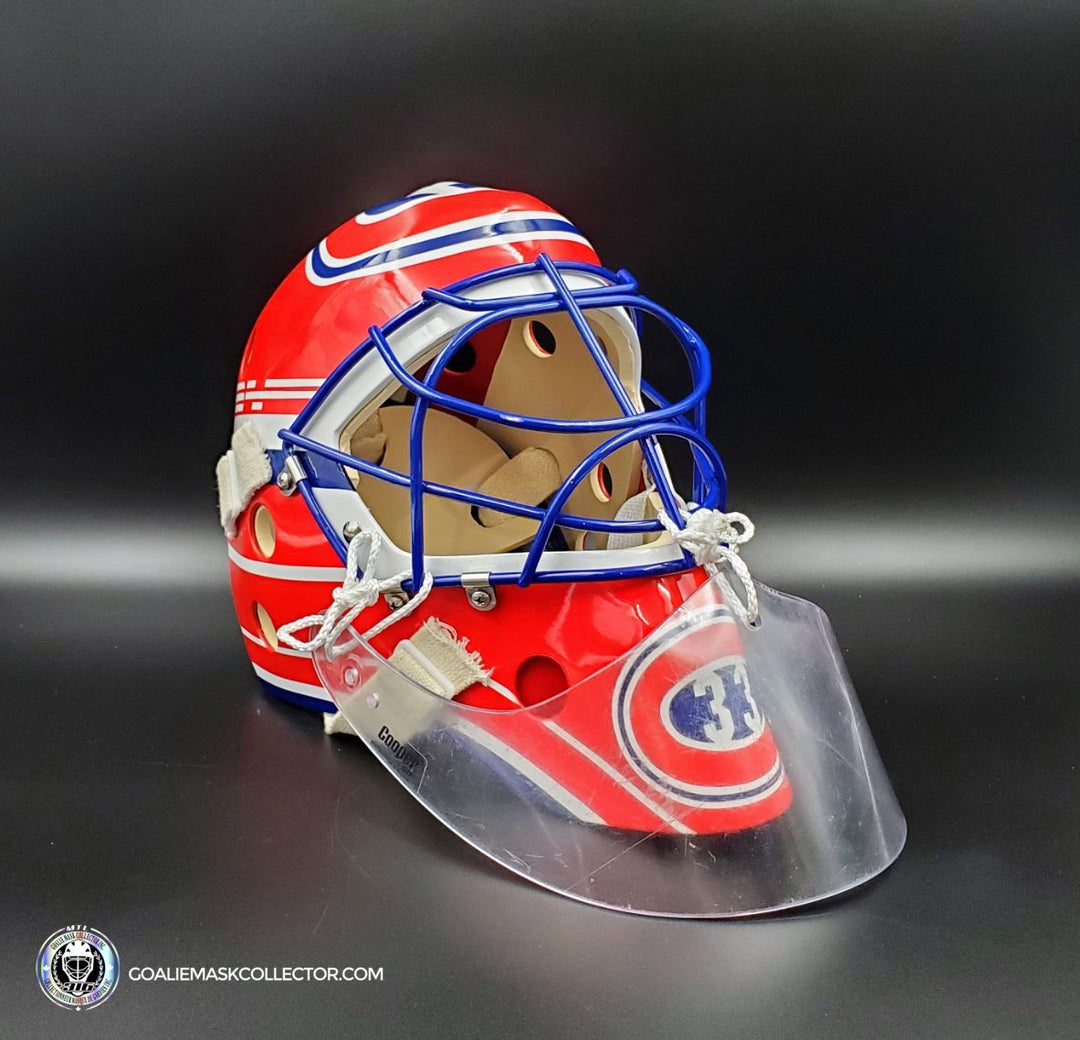 Patrick Roy Goalie Mask Unsigned Original Lefebvre Shell with Painted Red Interior Montreal Canadiens Classic Tribute AS-02830