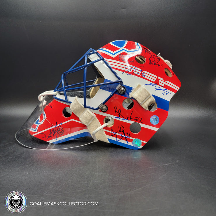 Patrick Roy Signed Goalie Mask Full Team Montreal Canadiens 1993 Stanley Cup Winning Team Autographed Premium + Added Autographs AS-03352