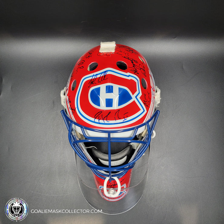 Patrick Roy Signed Goalie Mask Full Team Montreal Canadiens 1993 Stanley Cup Winning Team Autographed Premium + Added Autographs AS-03352