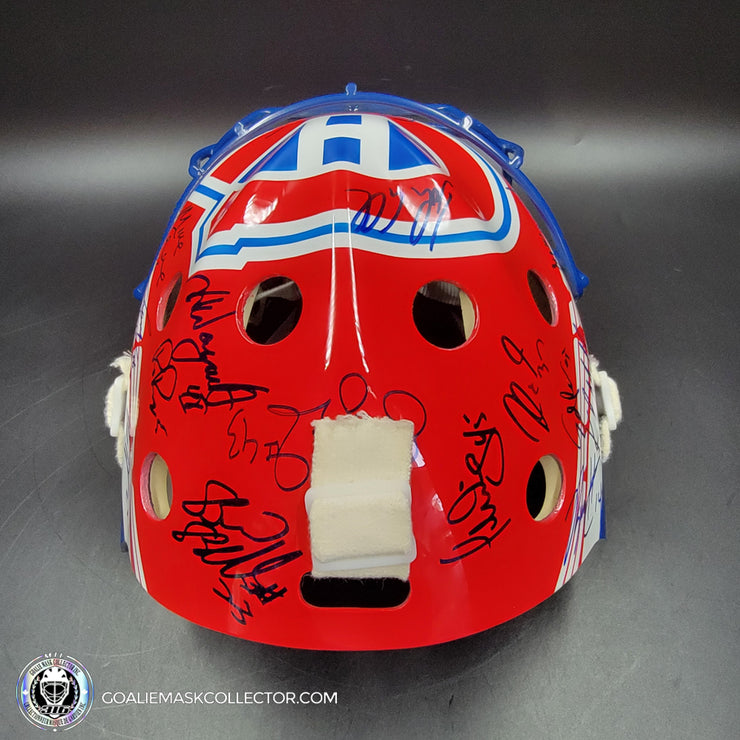 Patrick Roy Signed Goalie Mask Full Team Montreal Canadiens 1993 Stanley Cup Winning Team Autographed Premium + Added Autographs AS-03352