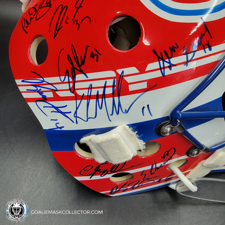 Patrick Roy Signed Goalie Mask Full Team Montreal Canadiens 1993 Stanley Cup Winning Team Autographed Premium + Added Autographs AS-03352