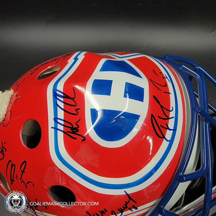 Patrick Roy Signed Goalie Mask Full Team Montreal Canadiens 1993 Stanley Cup Winning Team Autographed Premium + Added Autographs AS-03352