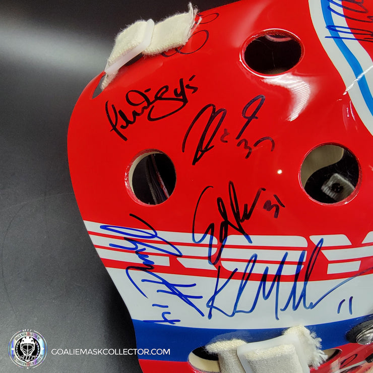 Patrick Roy Signed Goalie Mask Full Team Montreal Canadiens 1993 Stanley Cup Winning Team Autographed Premium + Added Autographs AS-03352