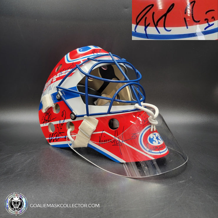 Patrick Roy Signed Goalie Mask Full Team Montreal Canadiens 1993 Stanley Cup Winning Team Autographed Premium + Added Autographs AS-03352