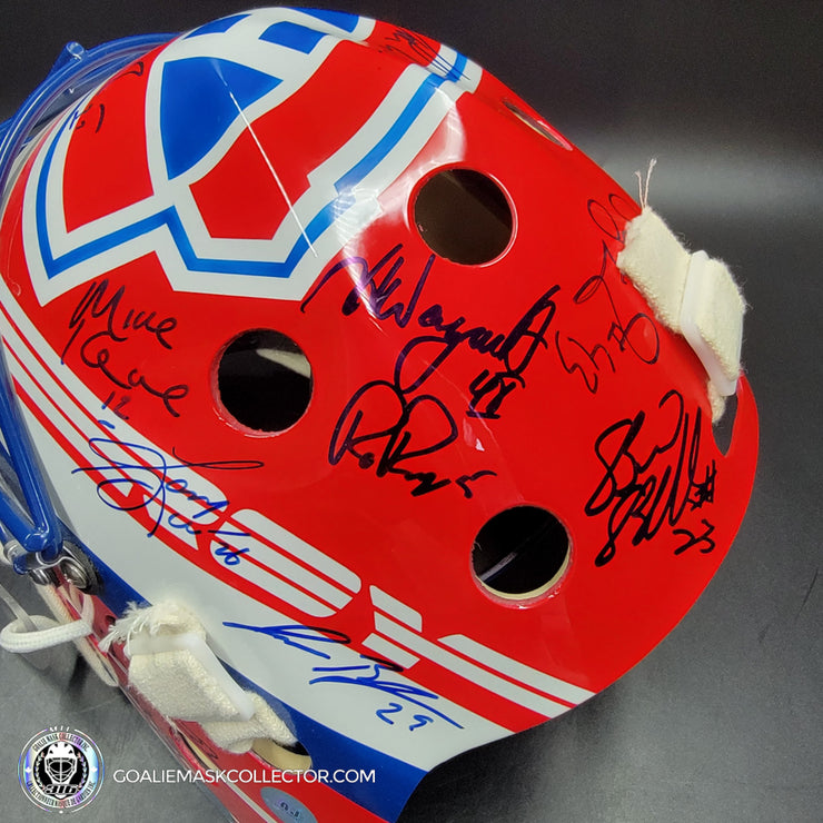 Patrick Roy Signed Goalie Mask Full Team Montreal Canadiens 1993 Stanley Cup Winning Team Autographed Premium + Added Autographs AS-03352