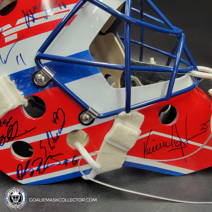 Patrick Roy Signed Goalie Mask Full Team Montreal Canadiens 1993 Stanley Cup Winning Team Autographed Premium + Added Autographs AS-03352