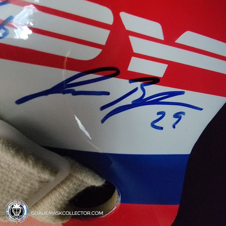 Patrick Roy Signed Goalie Mask Full Team Montreal Canadiens 1993 Stanley Cup Winning Team Autographed Premium + Added Autographs AS-03352