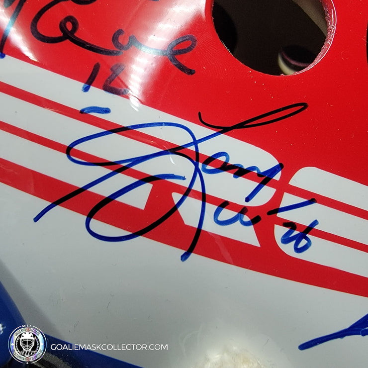 Patrick Roy Signed Goalie Mask Full Team Montreal Canadiens 1993 Stanley Cup Winning Team Autographed Premium + Added Autographs AS-03352