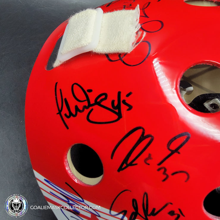 Patrick Roy Signed Goalie Mask Full Team Montreal Canadiens 1993 Stanley Cup Winning Team Autographed Premium + Added Autographs AS-03352
