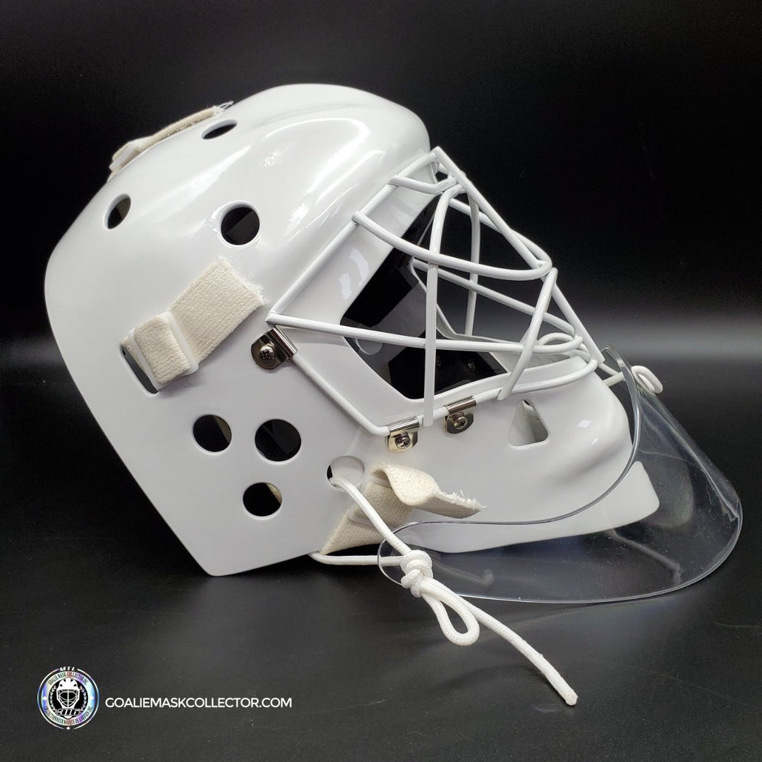 Patrick Roy Goalie Mask Unsigned 1986 Montreal Rookie with Throat Guard Tribute