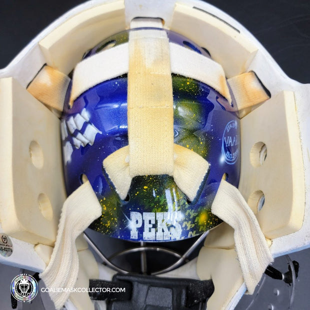 Pekka Rinne Goalie Mask Game Worn 2014-15 Nashville Predators "General Maximus" Vezina Nominee Season Painted by Daveart on Bauer Shell Photo-matched