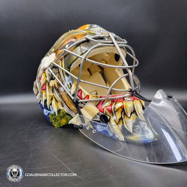 Pekka Rinne Goalie Mask Game Worn 2014-15 Nashville Predators "General Maximus" Vezina Nominee Season Painted by Daveart on Bauer Shell Photo-matched