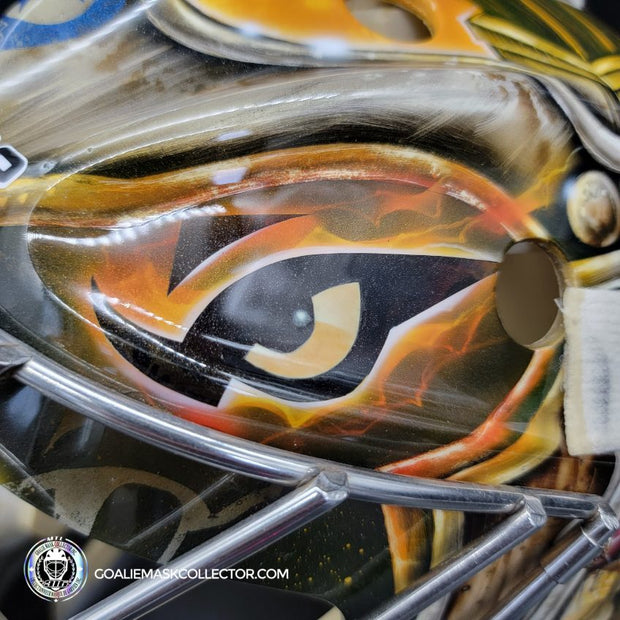 Pekka Rinne Goalie Mask Game Worn 2014-15 Nashville Predators "General Maximus" Vezina Nominee Season Painted by Daveart on Bauer Shell Photo-matched