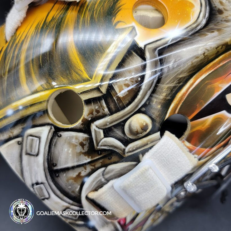 Pekka Rinne Goalie Mask Game Worn 2014-15 Nashville Predators "General Maximus" Vezina Nominee Season Painted by Daveart on Bauer Shell Photo-matched - SOLD