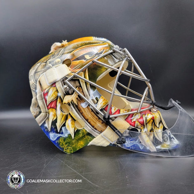 Pekka Rinne Goalie Mask Game Worn 2014-15 Nashville Predators "General Maximus" Vezina Nominee Season Painted by Daveart on Bauer Shell Photo-matched