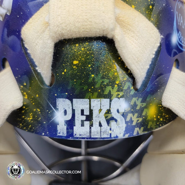 Pekka Rinne Goalie Mask Game Worn 2014-15 Nashville Predators "General Maximus" Vezina Nominee Season Painted by Daveart on Bauer Shell Photo-matched