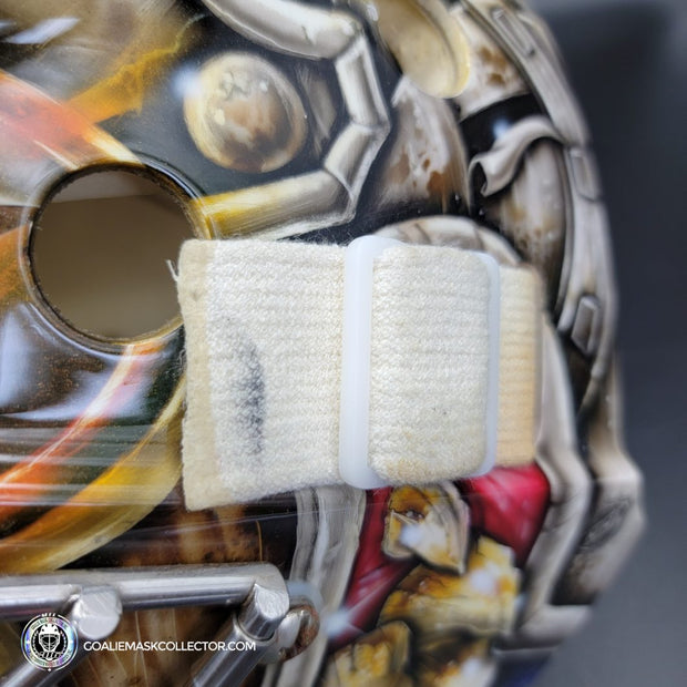 Pekka Rinne Goalie Mask Game Worn 2014-15 Nashville Predators "General Maximus" Vezina Nominee Season Painted by Daveart on Bauer Shell Photo-matched