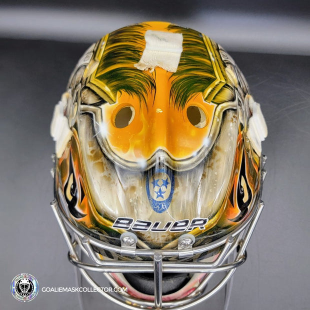 Pekka Rinne Goalie Mask Game Worn 2014-15 Nashville Predators "General Maximus" Vezina Nominee Season Painted by Daveart on Bauer Shell Photo-matched