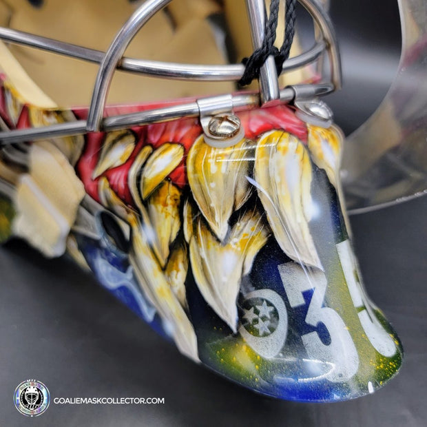 Pekka Rinne Goalie Mask Game Worn 2014-15 Nashville Predators "General Maximus" Vezina Nominee Season Painted by Daveart on Bauer Shell Photo-matched