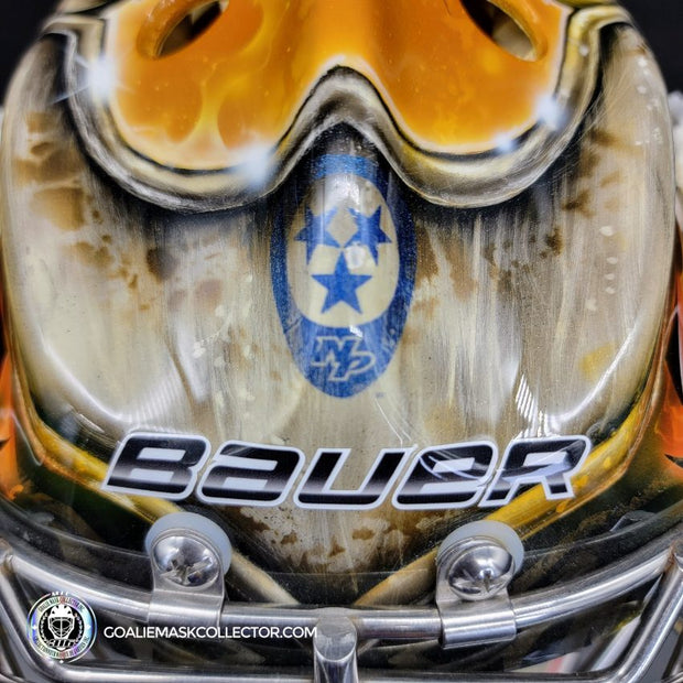 Pekka Rinne Goalie Mask Game Worn 2014-15 Nashville Predators "General Maximus" Vezina Nominee Season Painted by Daveart on Bauer Shell Photo-matched