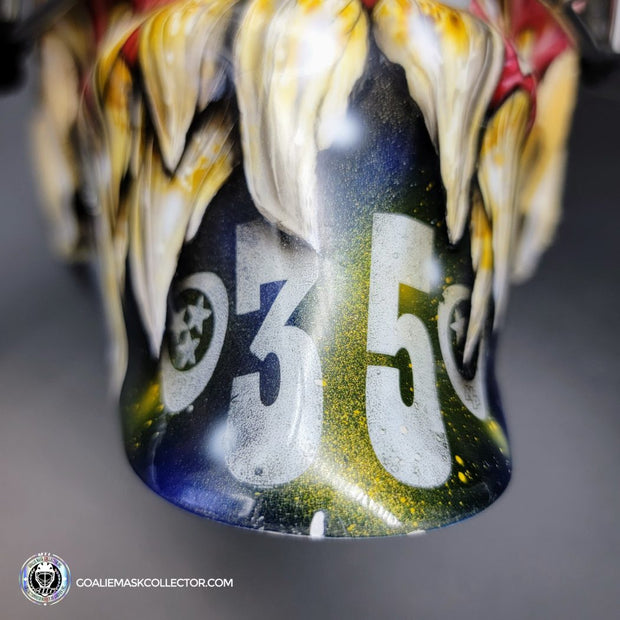Pekka Rinne Goalie Mask Game Worn 2014-15 Nashville Predators "General Maximus" Vezina Nominee Season Painted by Daveart on Bauer Shell Photo-matched