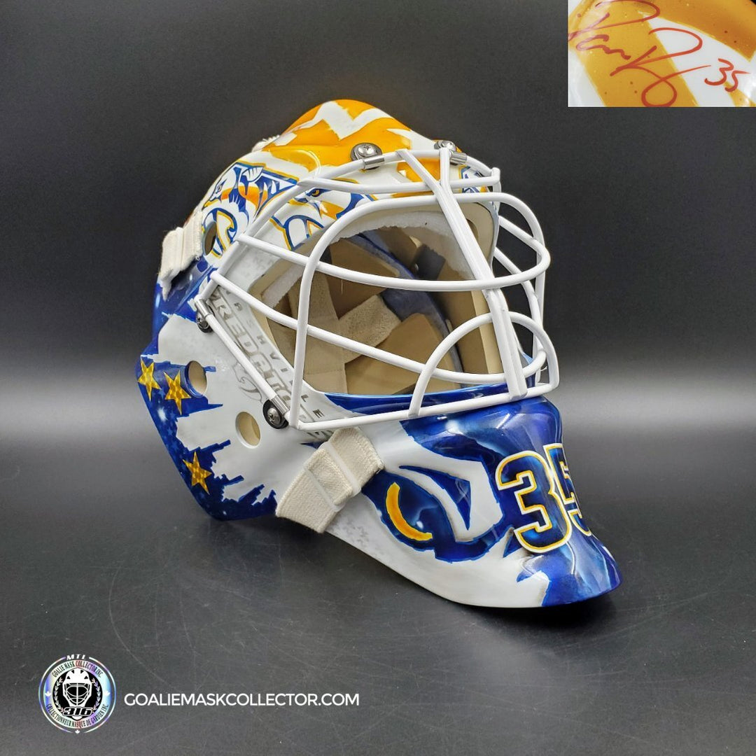 Pekka Rinne Signed Goalie Mask Nashville RETRO 2021 Signature Edition. Goalie Mask Collector.
