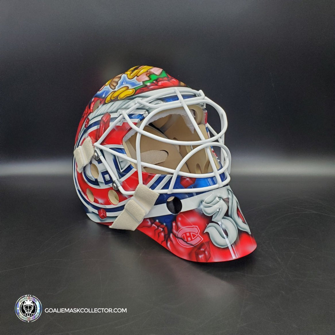 Peter Budaj Goalie Mask Unsigned 2013 Montreal "Angry Ned Flanders The Simpsons" Tribute