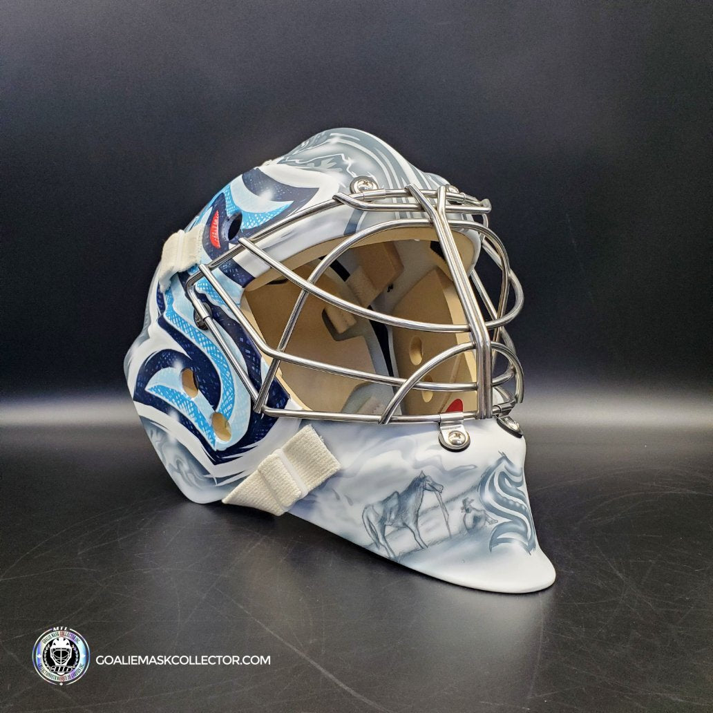 Philipp Grubauer Goalie Mask Unsigned 2023 Seattle Tribute