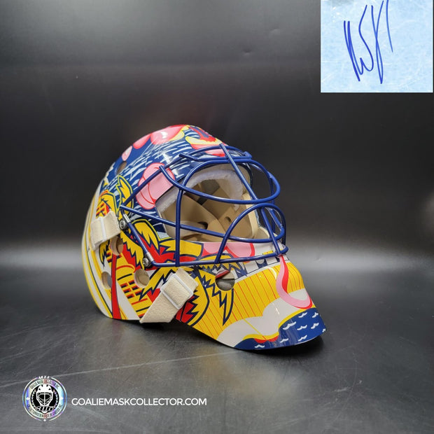 Presale: Roberto Luongo Goalie Mask Signed 2001 Florida V2 Pink Panther Signature Edition Autographed Tribute