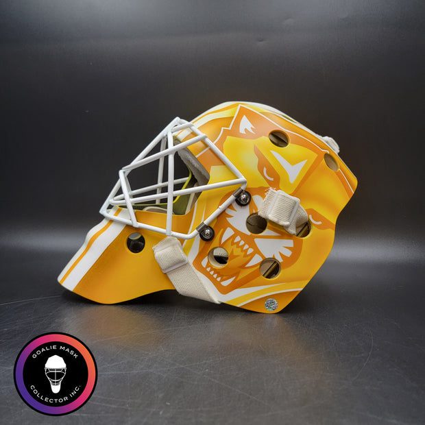 Roberto Luongo Goalie Mask Signed 2015-16 Florida "WHITE & GOLD" Signature Edition Autographed Tribute