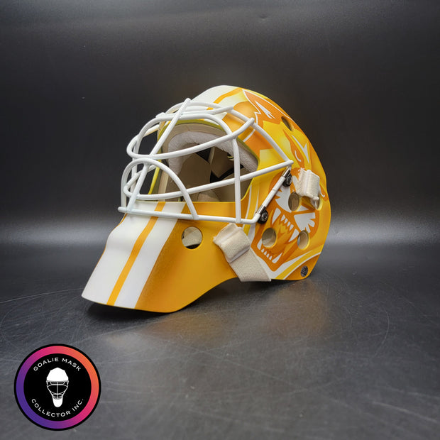 Roberto Luongo Goalie Mask Signed 2015-16 Florida "WHITE & GOLD" Signature Edition Autographed Tribute