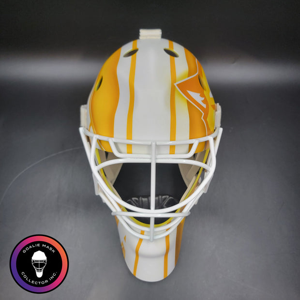 Roberto Luongo Goalie Mask Signed 2015-16 Florida "WHITE & GOLD" Signature Edition Autographed Tribute