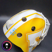 Roberto Luongo Goalie Mask Signed 2015-16 Florida "WHITE & GOLD" Signature Edition Autographed Tribute