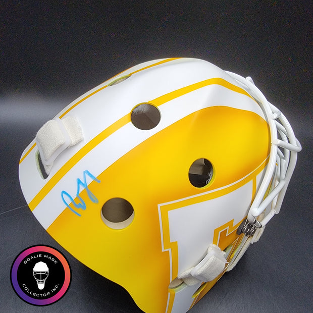 Roberto Luongo Goalie Mask Signed 2015-16 Florida "WHITE & GOLD" Signature Edition Autographed Tribute