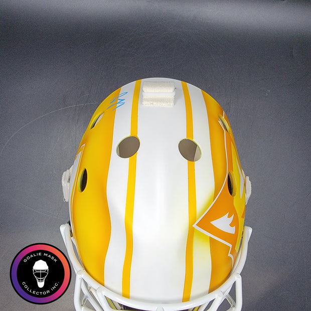 Roberto Luongo Goalie Mask Signed 2015-16 Florida "WHITE & GOLD" Signature Edition Autographed Tribute