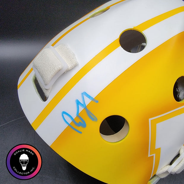 Roberto Luongo Goalie Mask Signed 2015-16 Florida "WHITE & GOLD" Signature Edition Autographed Tribute