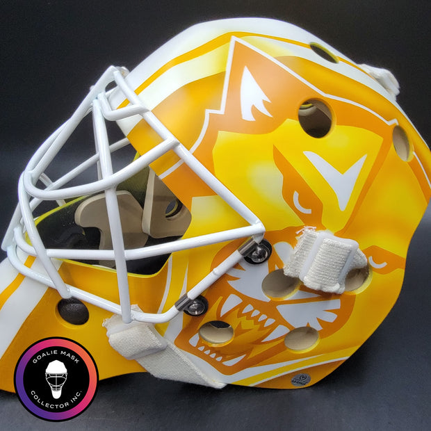 Roberto Luongo Goalie Mask Signed 2015-16 Florida "WHITE & GOLD" Signature Edition Autographed Tribute