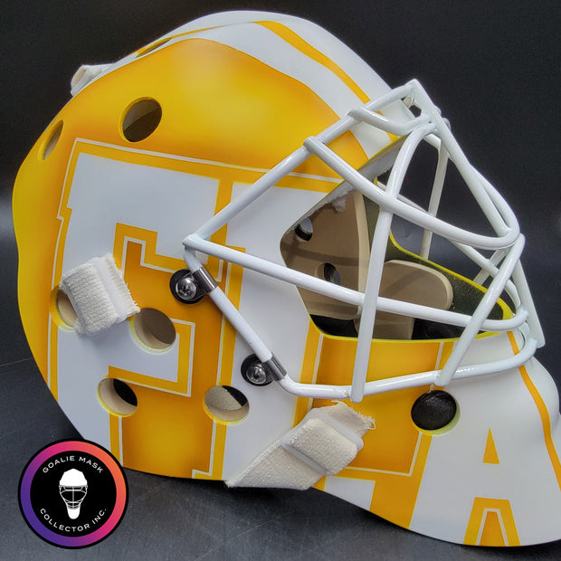 Roberto Luongo Goalie Mask Signed 2015-16 Florida "WHITE & GOLD" Signature Edition Autographed Tribute