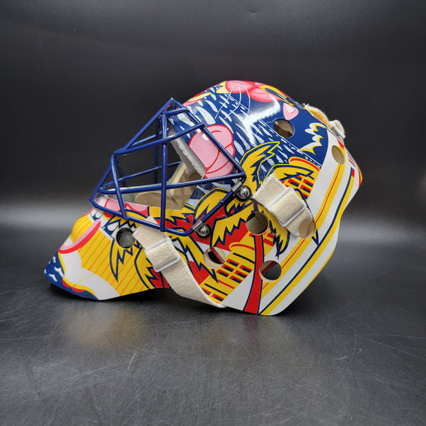 Presale: Roberto Luongo Goalie Mask Signed 2001 Florida V2 Pink Panther Signature Edition Autographed Tribute