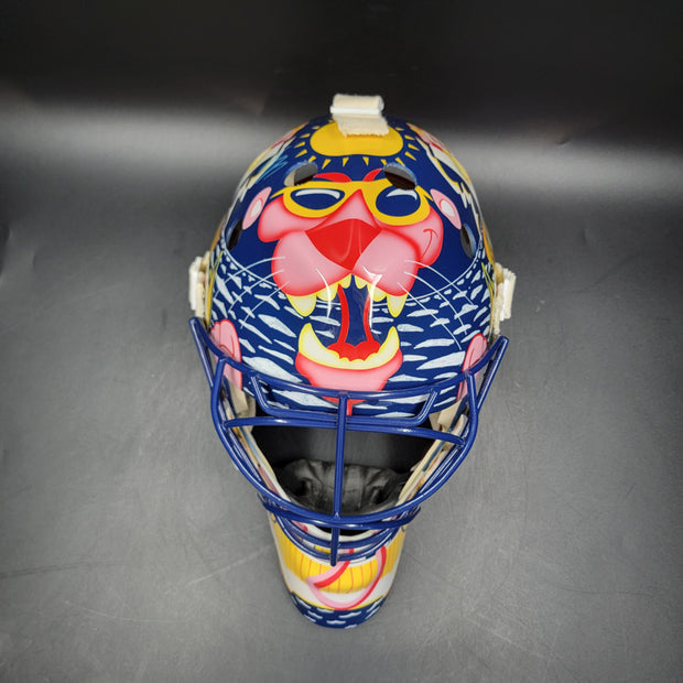 Presale: Roberto Luongo Goalie Mask Signed 2001 Florida V2 Pink Panther Signature Edition Autographed Tribute