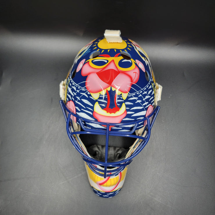 Presale: Roberto Luongo Goalie Mask Signed 2001 Florida V2 Pink Panther Signature Edition Autographed Tribute
