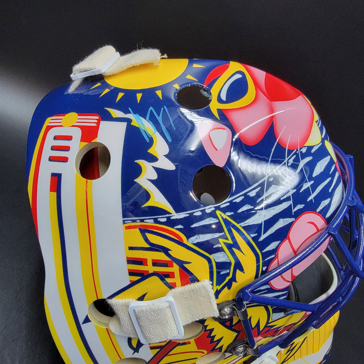 Presale: Roberto Luongo Goalie Mask Signed 2001 Florida V2 Pink Panther Signature Edition Autographed Tribute