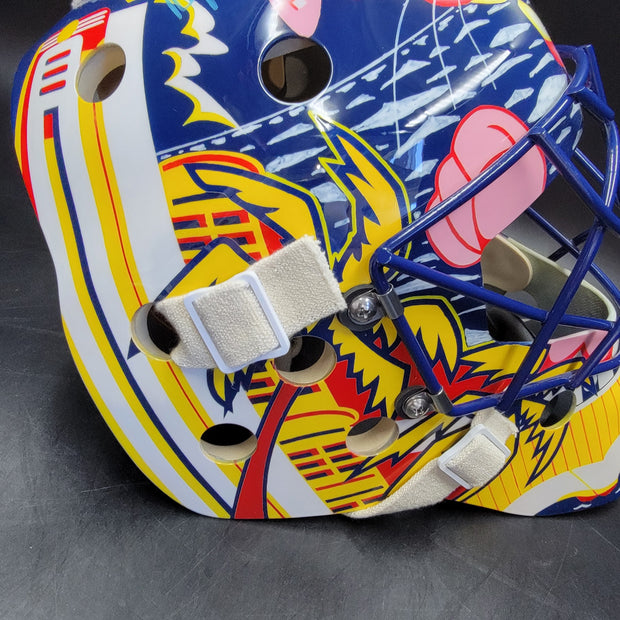 Presale: Roberto Luongo Goalie Mask Signed 2001 Florida V2 Pink Panther Signature Edition Autographed Tribute