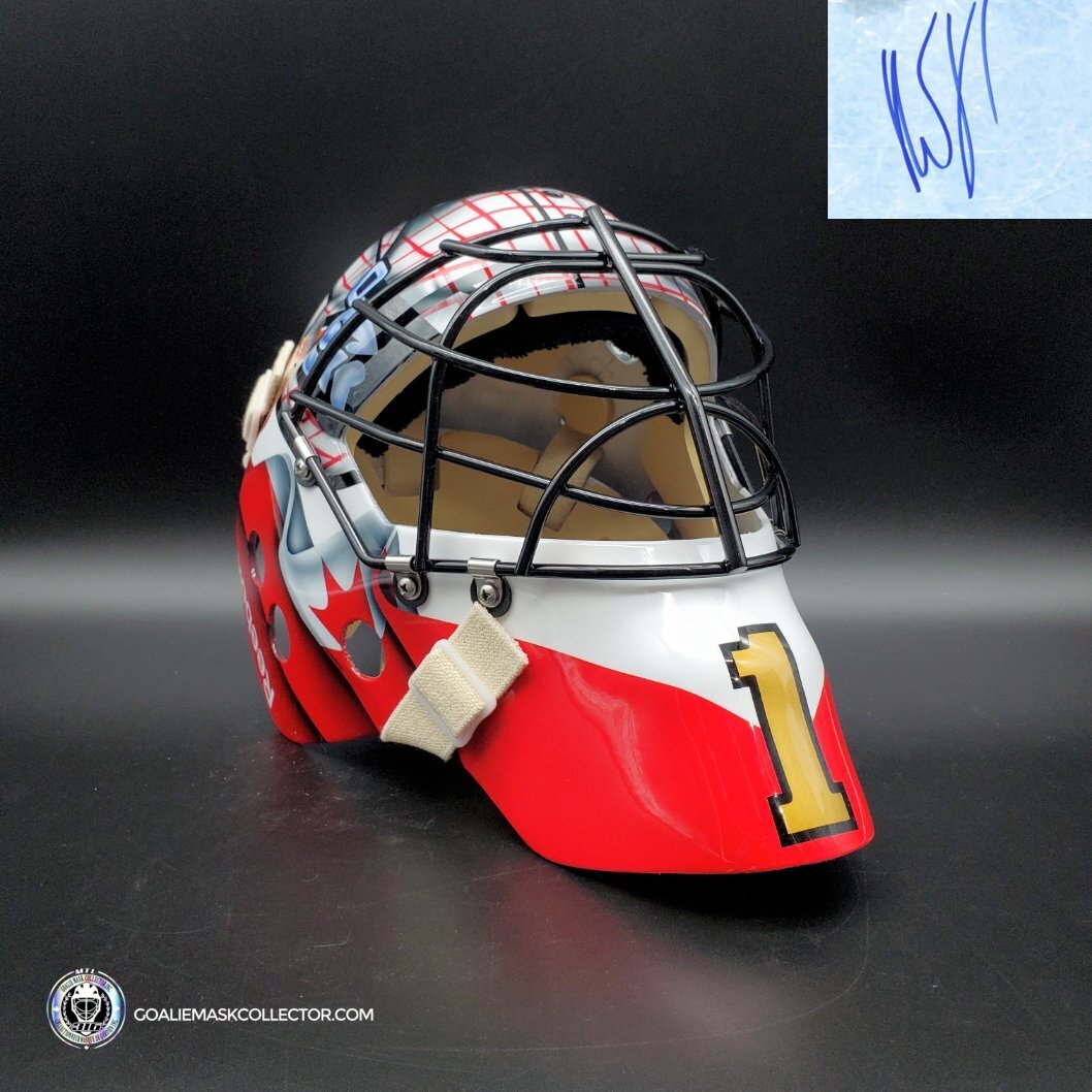 Roberto Luongo Goalie Mask Signed Team Canada 2010 Olympics Signature Edition Tribute. Goalie Mask Collector.