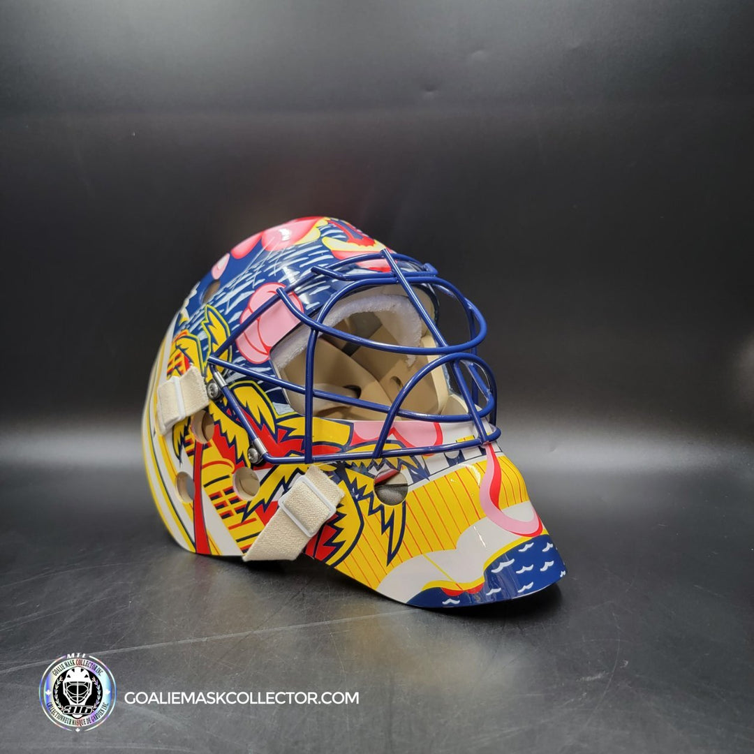 Roberto Luongo Goalie Mask Unsigned 2001 Florida V2 Pink Panther Tribute