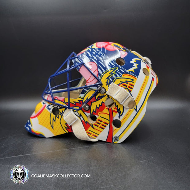 Presale: Roberto Luongo Goalie Mask Signed 2001 Florida V2 Pink Panther Signature Edition Autographed Tribute