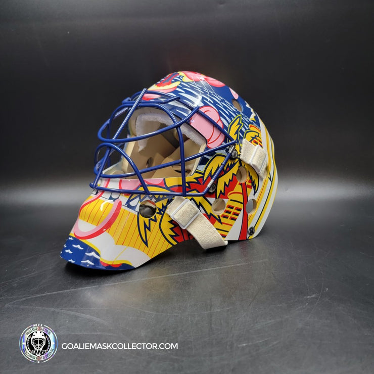 Presale: Roberto Luongo Goalie Mask Signed 2001 Florida V2 Pink Panther Signature Edition Autographed Tribute